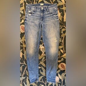 MOTHER The Looker Graffiti Girl Light Blue Jeans